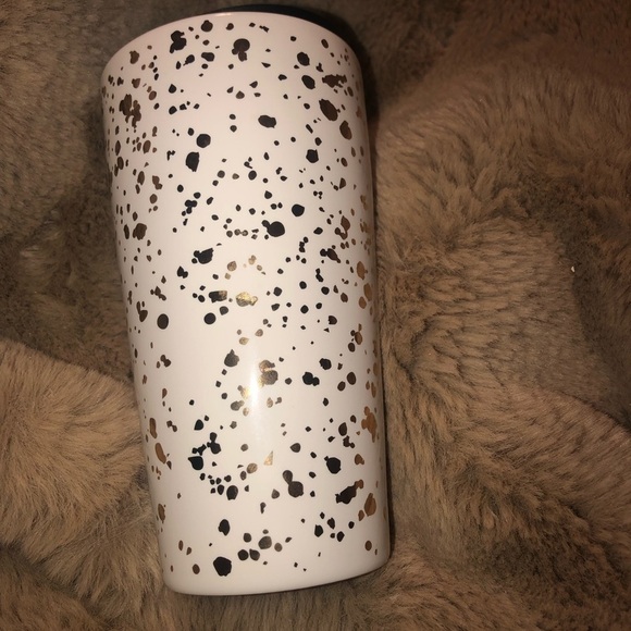 STARBUCKS 2019 Holiday Confetti Ceramic White and Gold 12 Ounce Beverage Tumbler - Picture 3 of 6